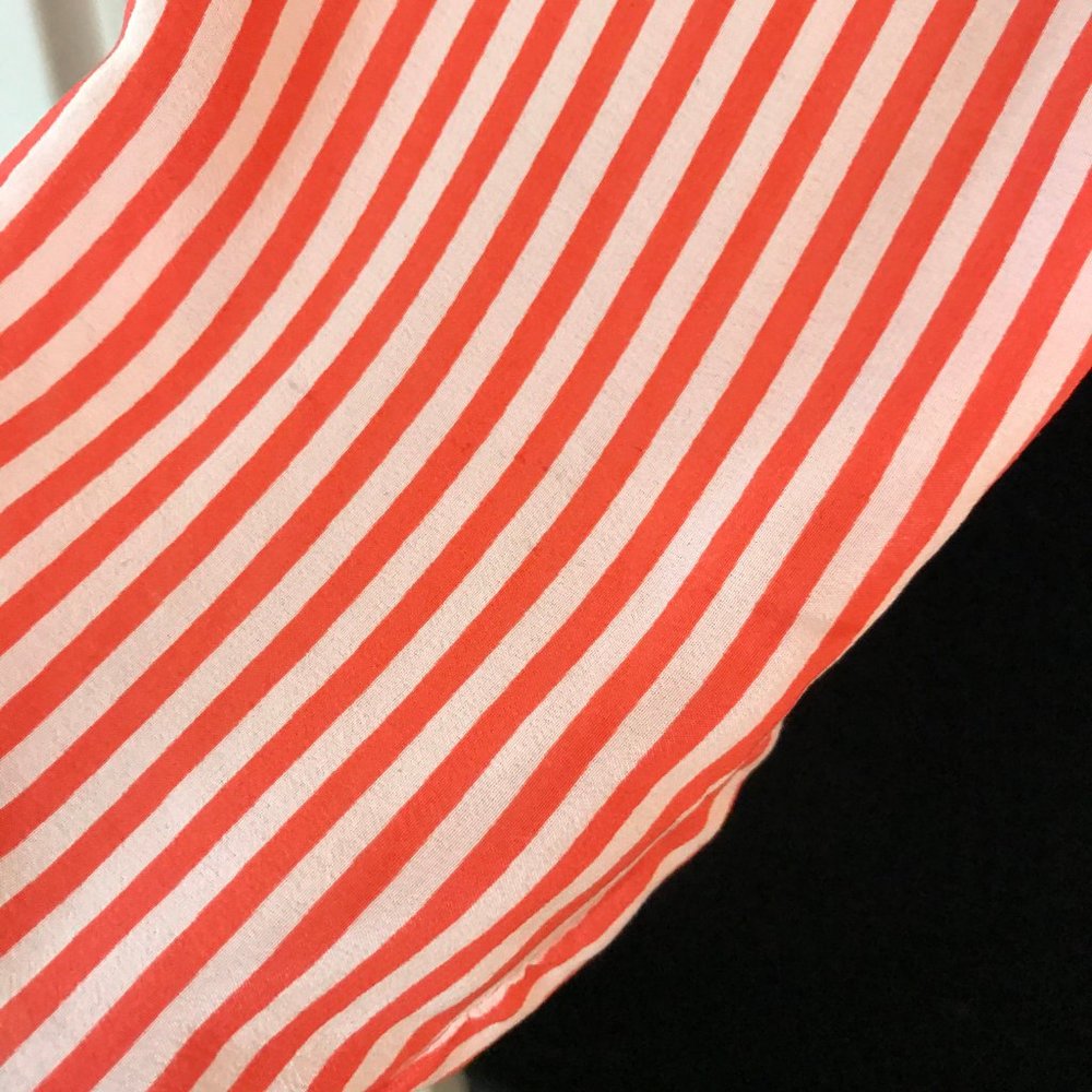 Joie Edaline Striped Silk Shirt Tie Orange XS - Picture 5 of 7